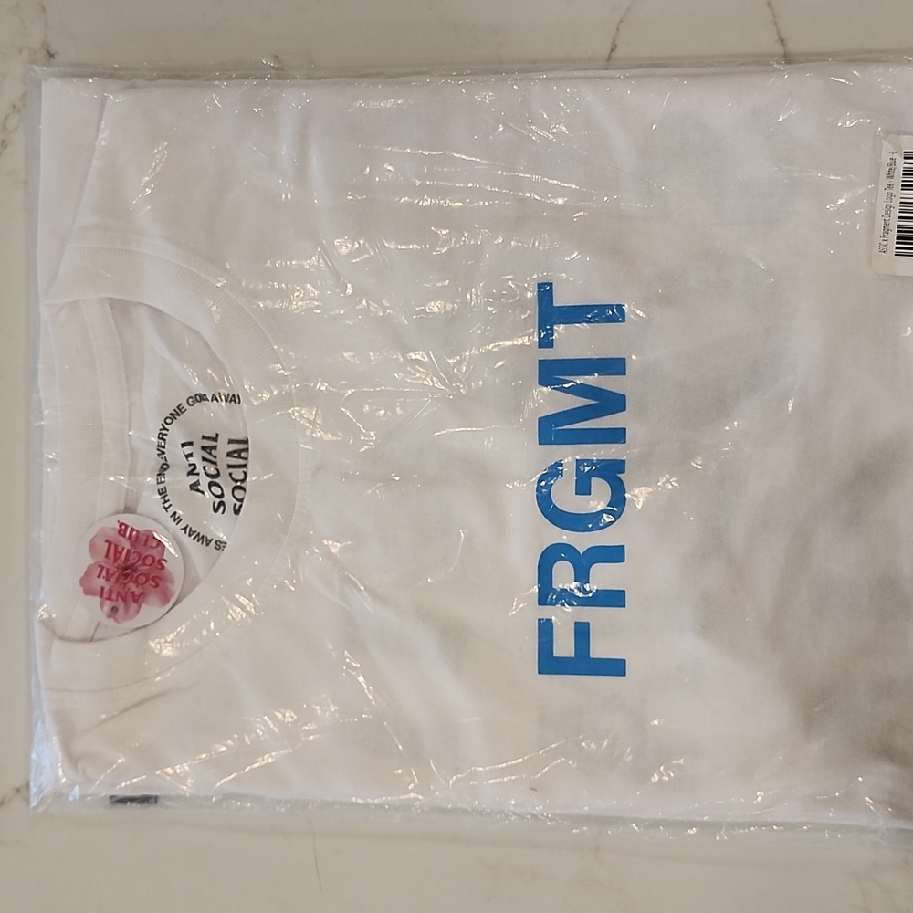 Anti Social Social Club White Shirt with Blue Logo